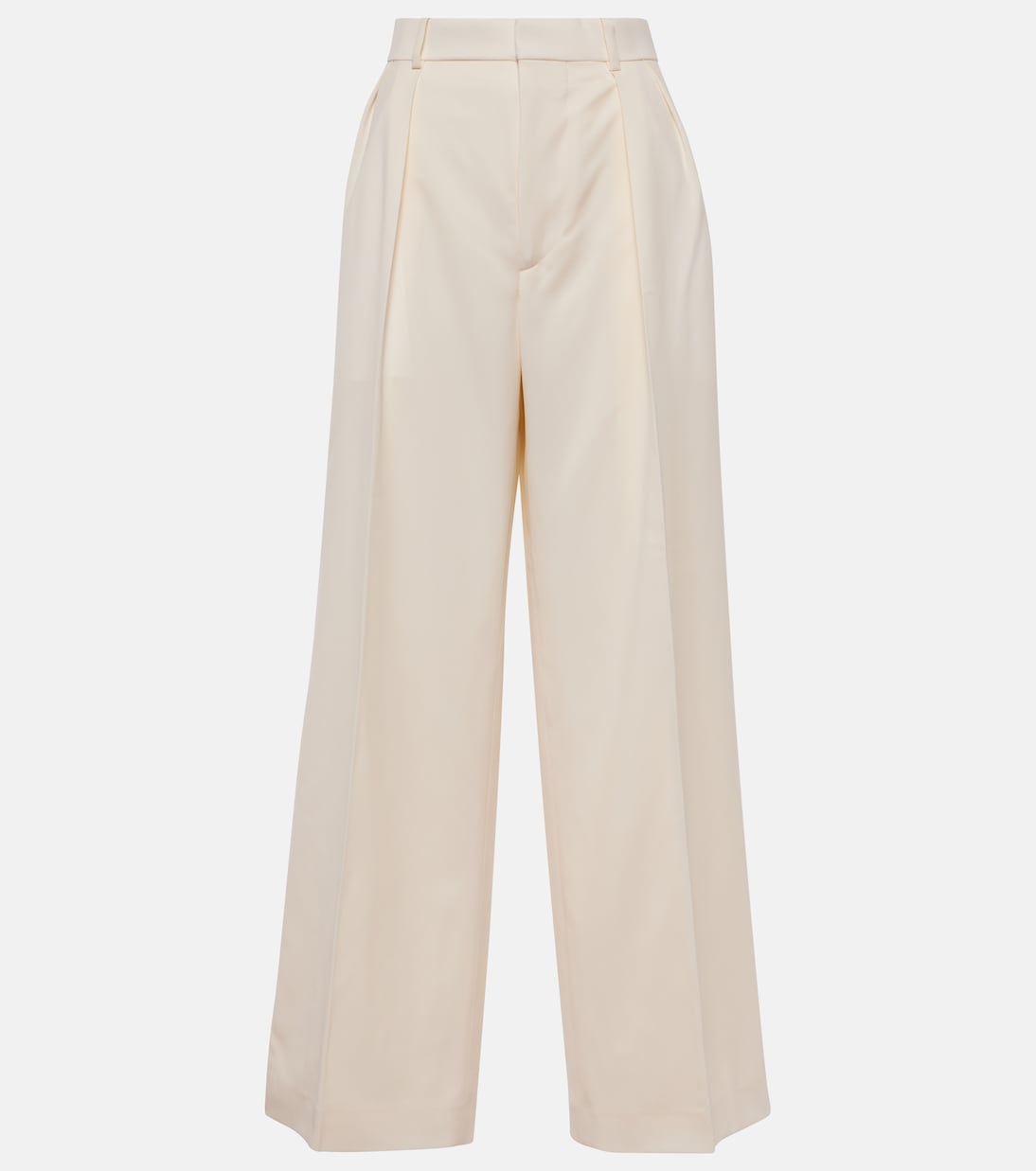 Weite High-Rise-Hose aus Wolle | Wardrobe.NYC