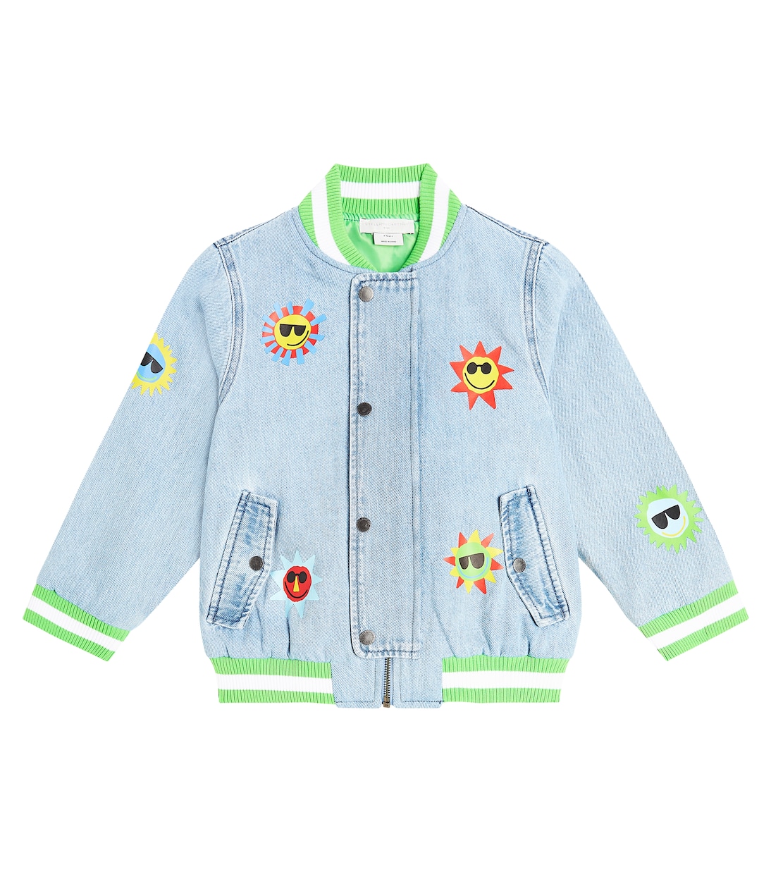 Giacca varsity di jeans con ricamo | Stella McCartney Kids