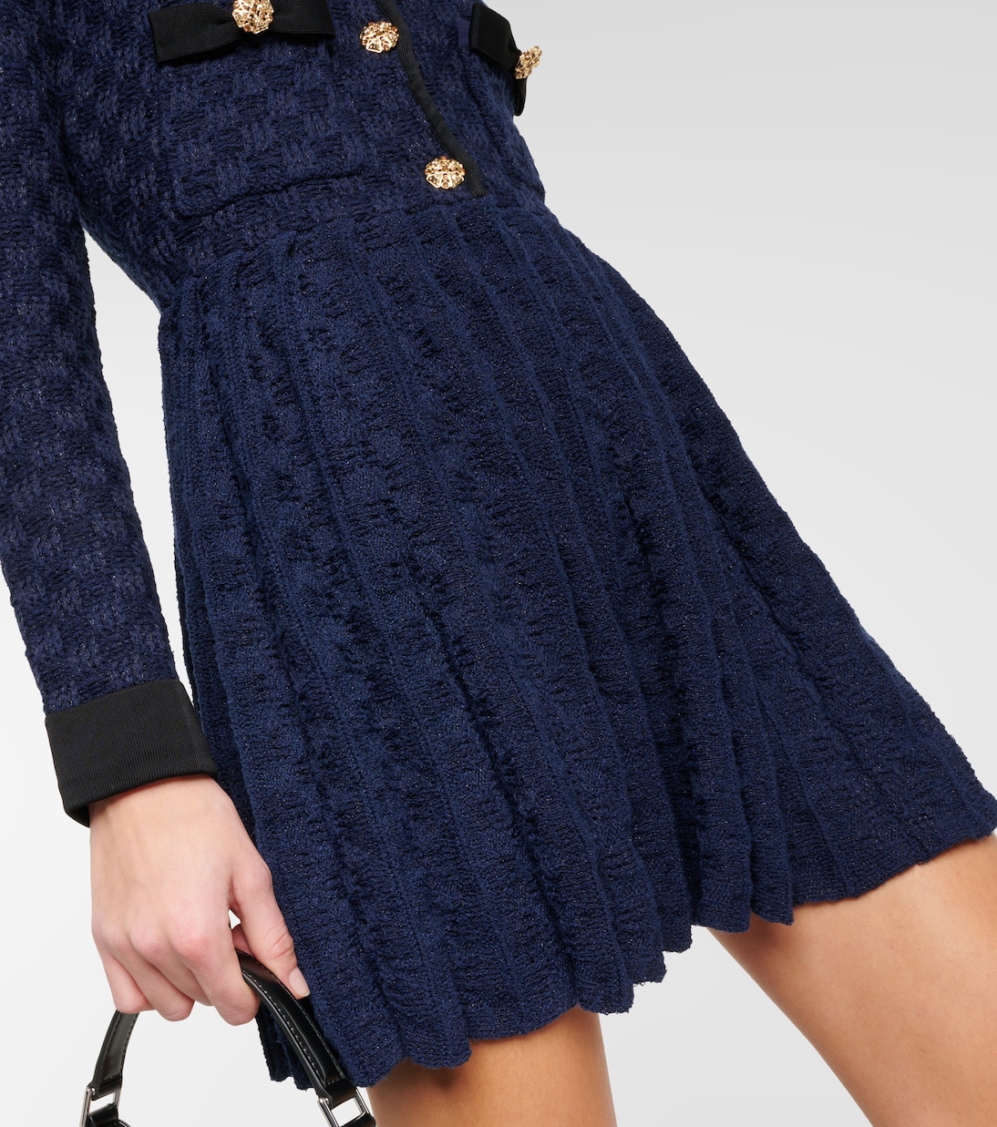 Pleated knit minidress | Self-Portrait