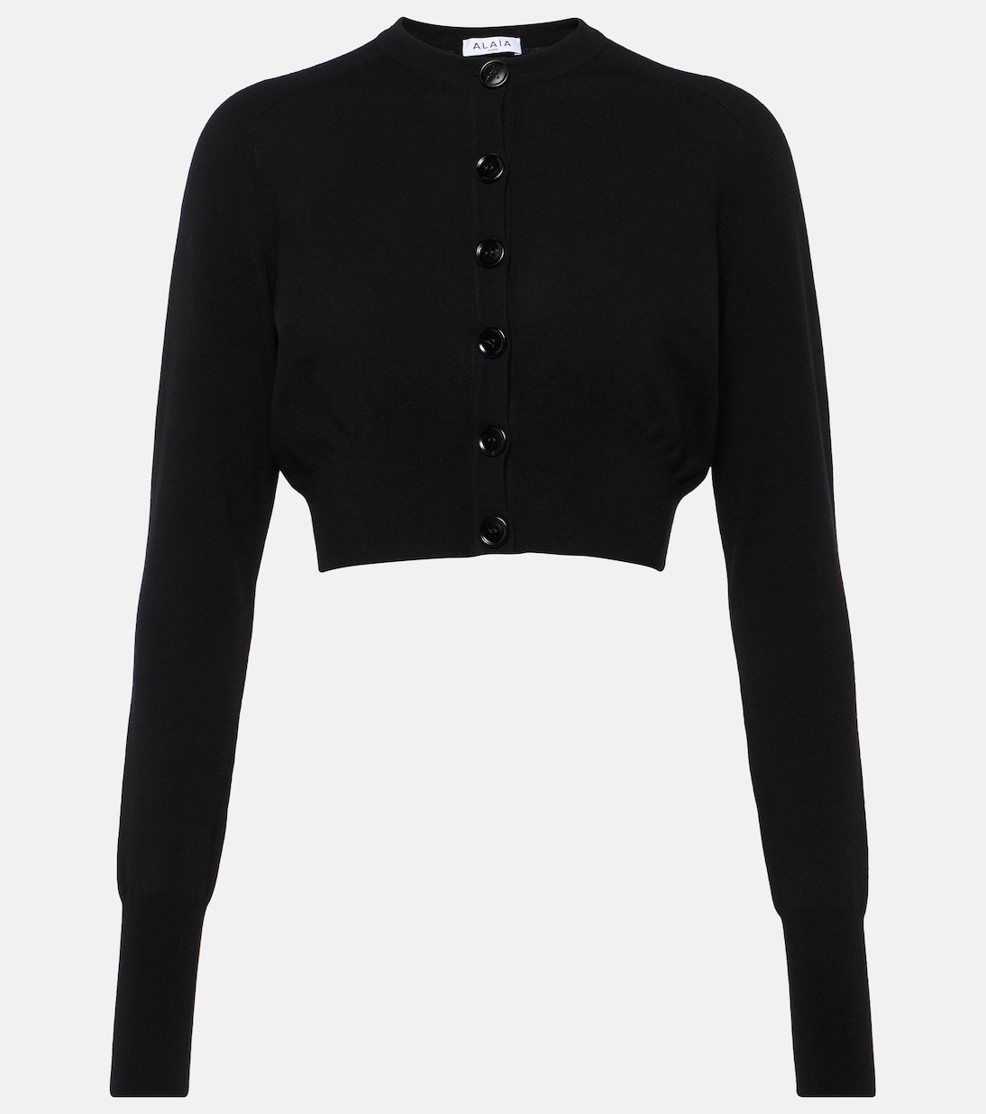 Cardigan raccourci en laine mélangée | Alaïa