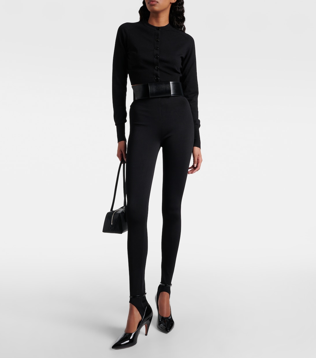 Cardigan raccourci en laine mélangée | Alaïa