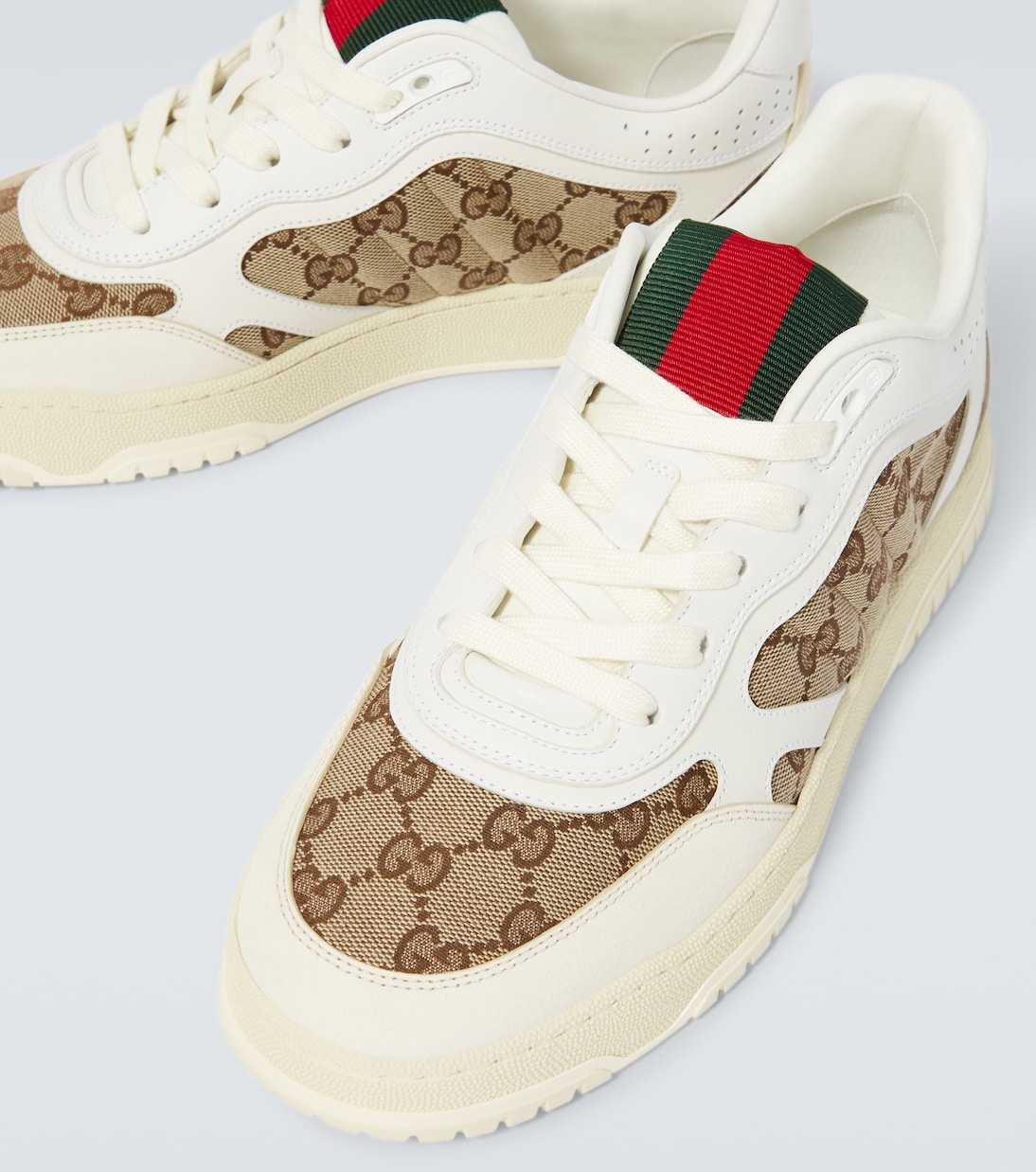 Zapatillas Gucci Re Web de lona GG en blanco Gucci Mytheresa