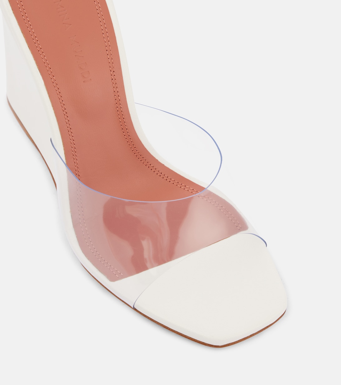 Mules Lupita Half Glass in PVC e pelle | Amina Muaddi