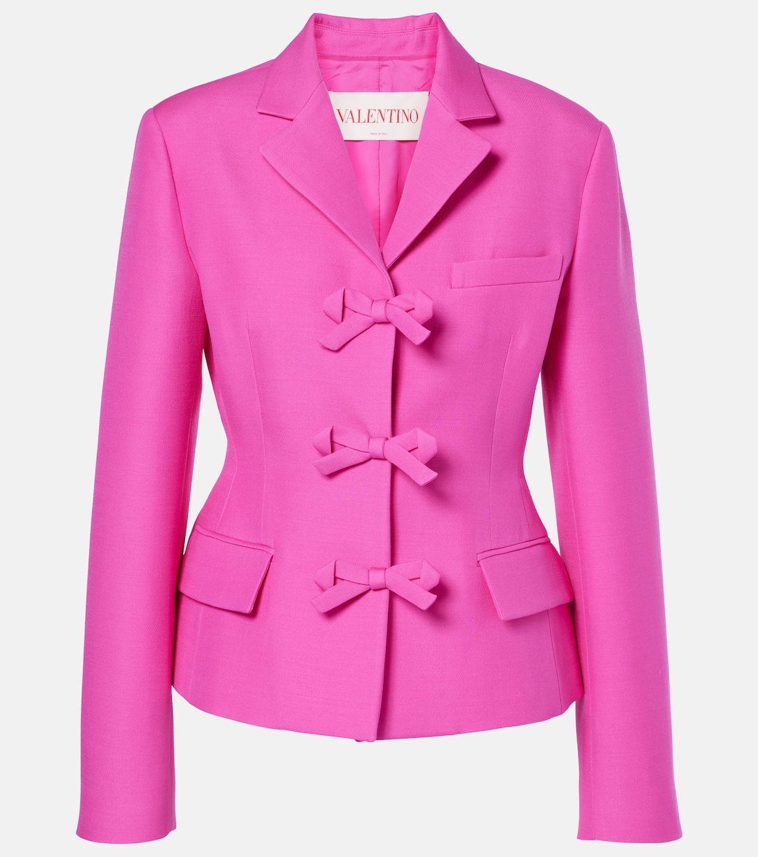 Crepe Couture bow detail jacket in pink Valentino Mytheresa