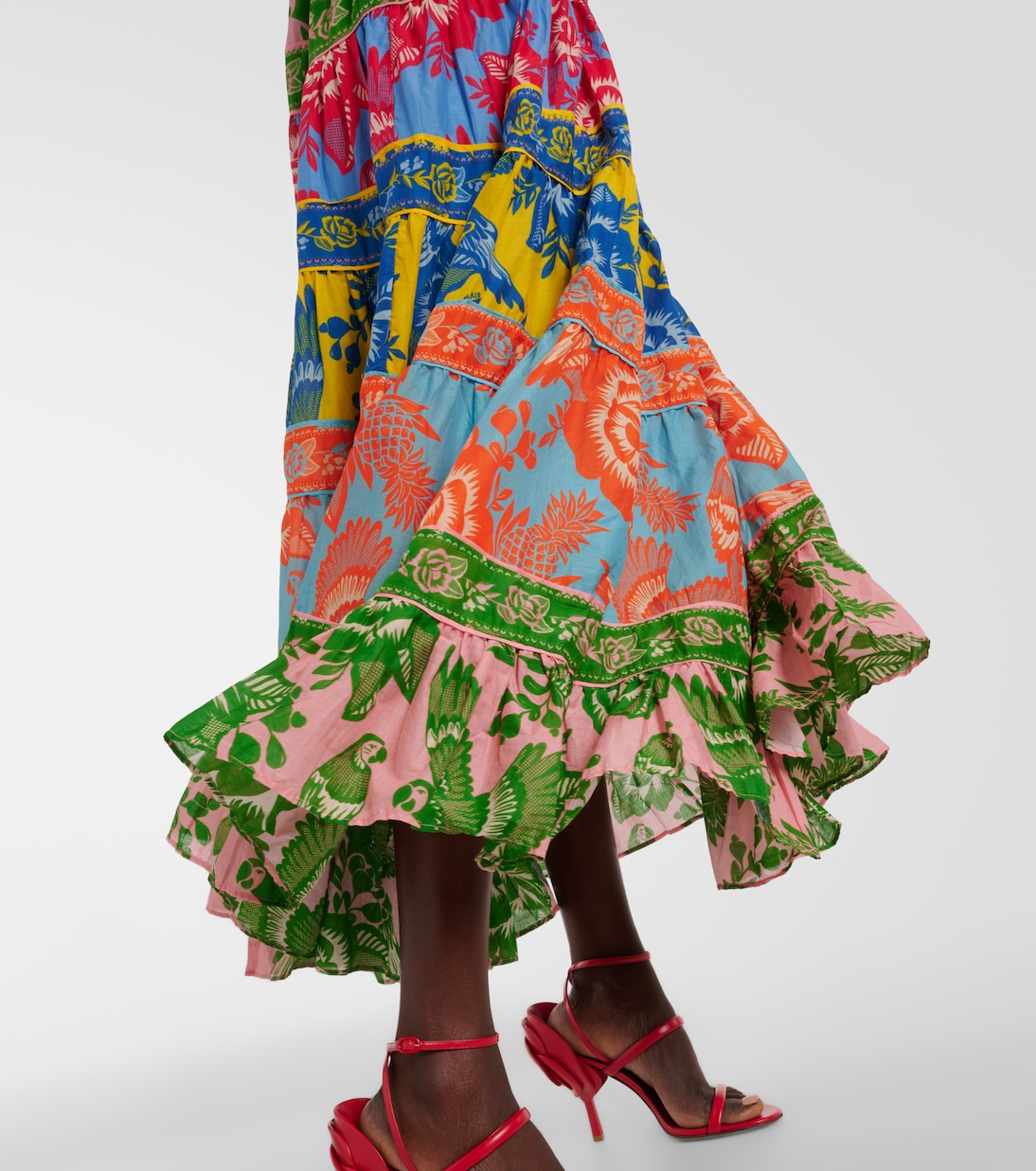 Printed tiered cotton midi dress | Farm Rio