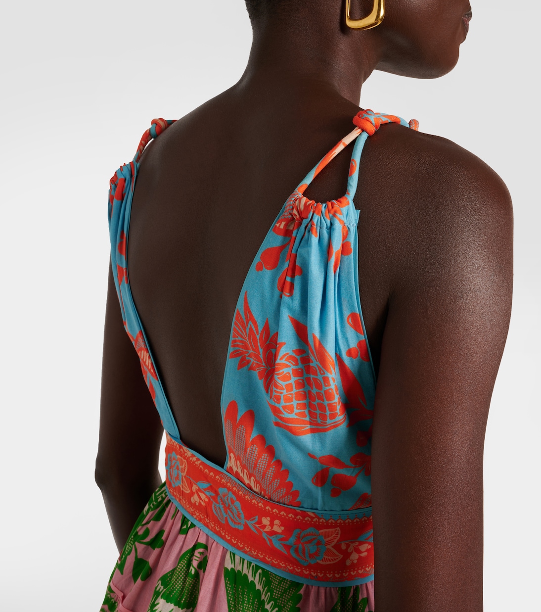 Printed tiered cotton midi dress | Farm Rio