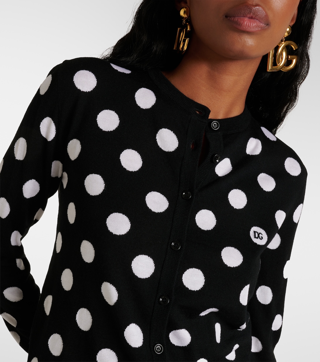 Polka-dot wool and silk cardigan | Dolce&Gabbana