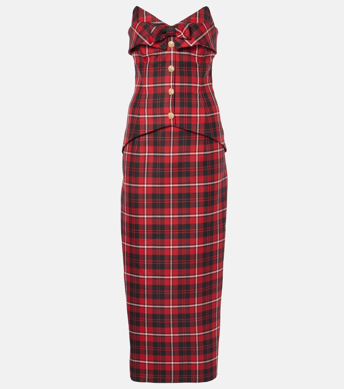 Abito midi in tartan di lana | Alessandra Rich