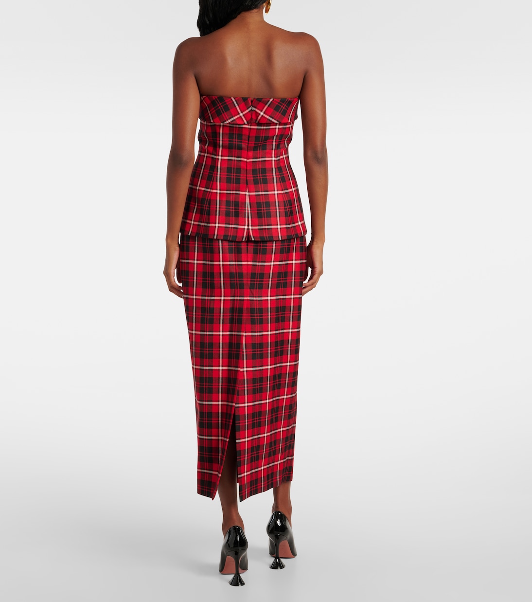 Abito midi in tartan di lana | Alessandra Rich