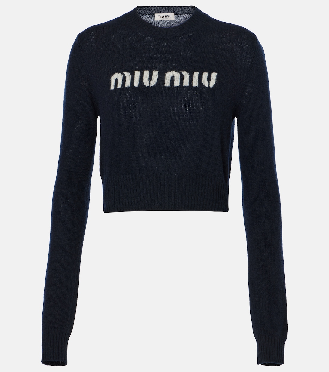 Pullover in lana e cashmere con intarsi | Miu Miu