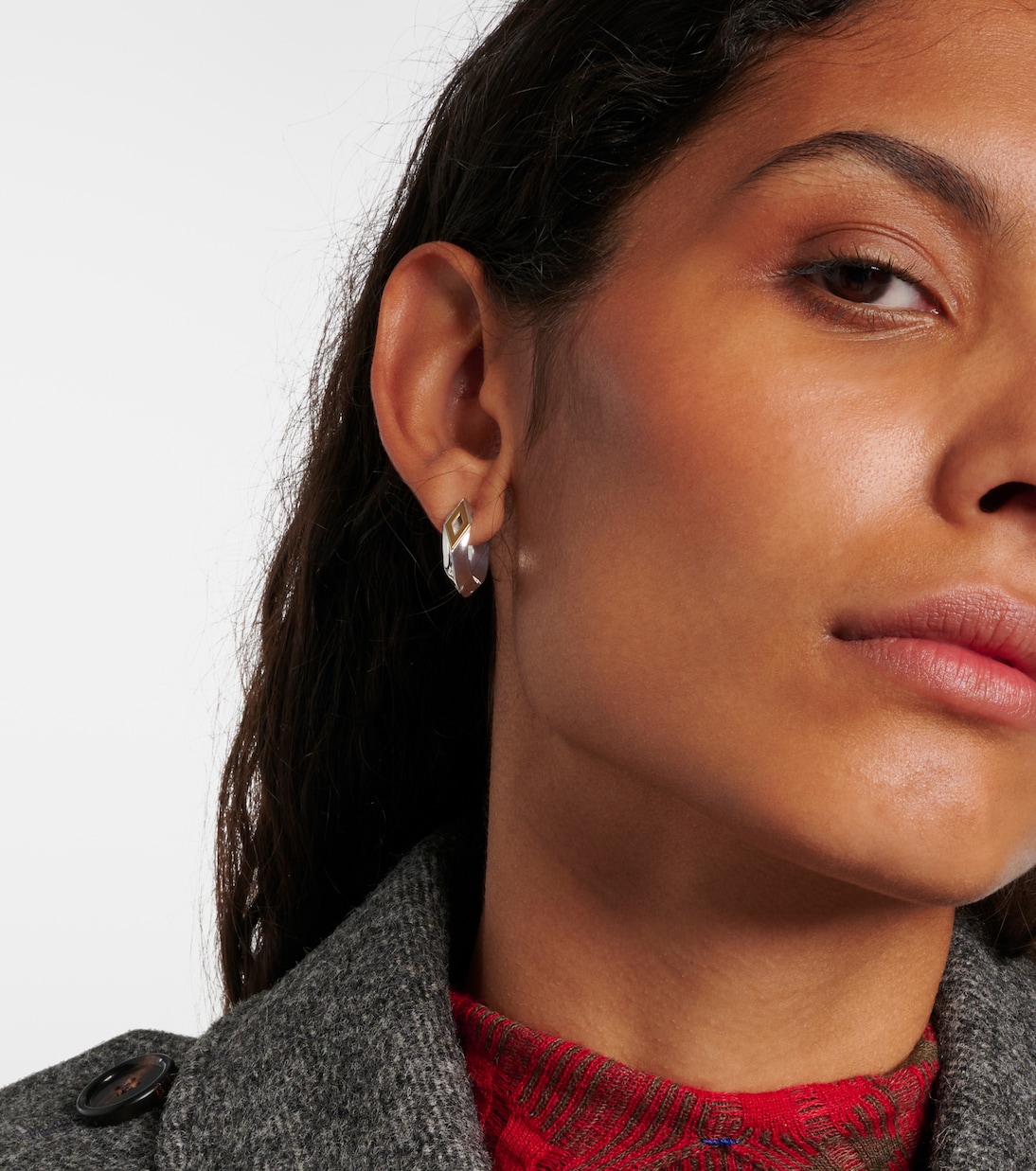 Orecchini a cerchio Hollow Small in argento sterling | Burberry