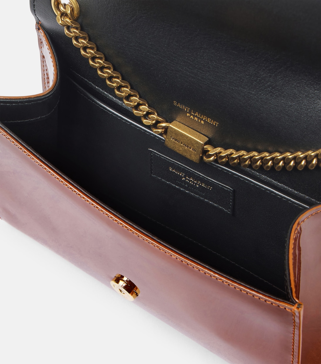 Portafoglio Kate Small in vernice con tracolla | Saint Laurent