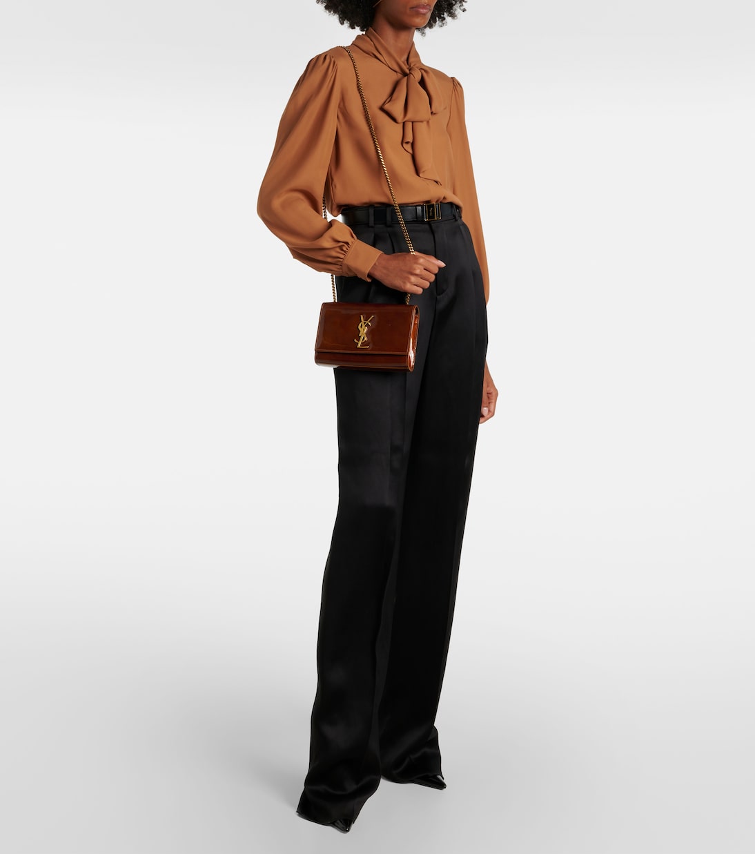 Portafoglio Kate Small in vernice con tracolla | Saint Laurent