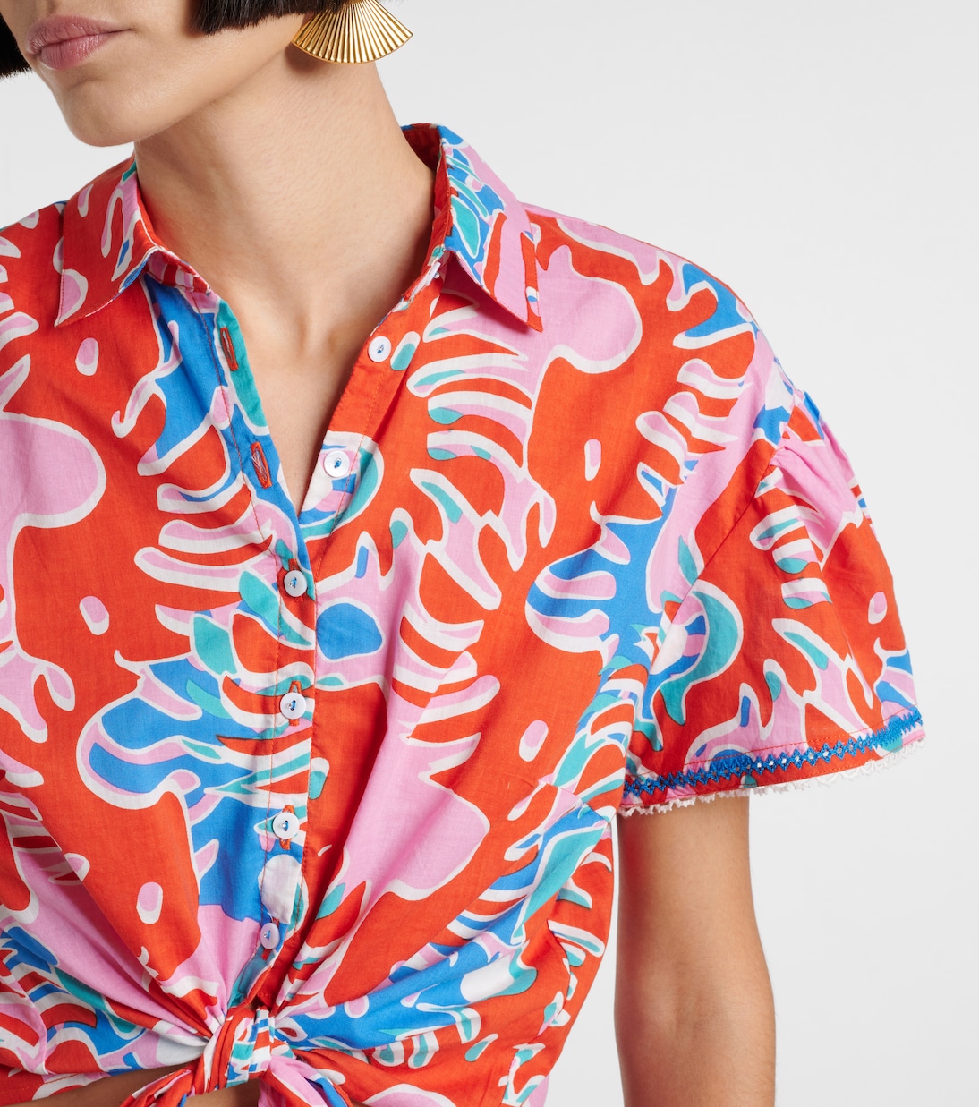 Camicia in cotone con stampa | Poupette St Barth