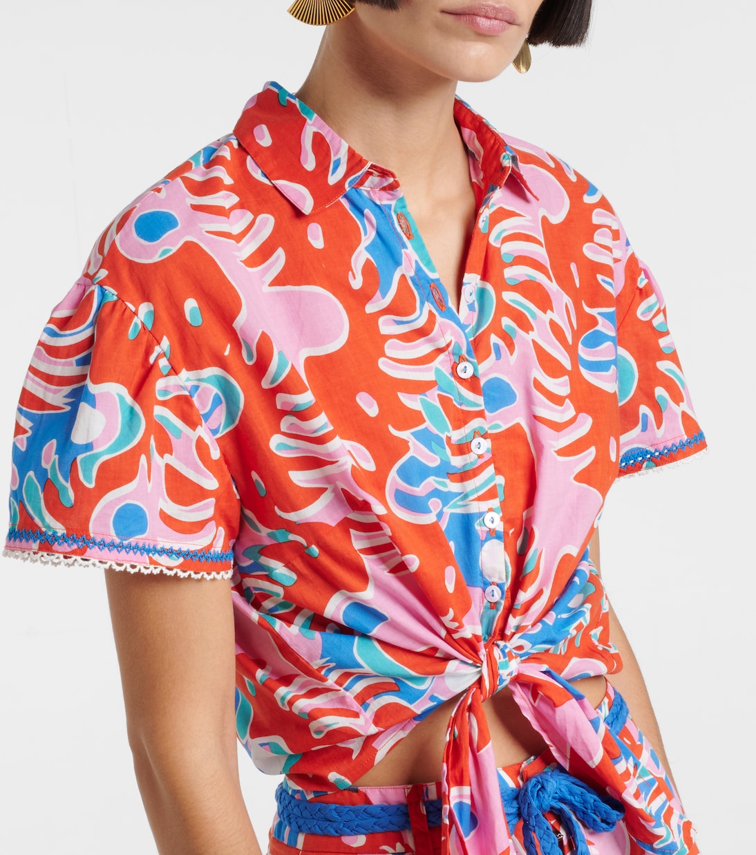 Camicia in cotone con stampa | Poupette St Barth