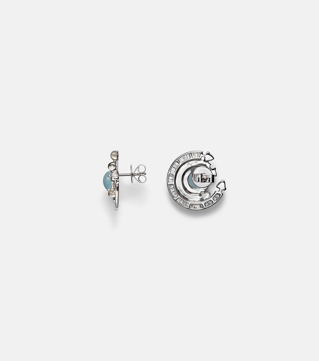 Orecchini in oro bianco 18kt ANANYA Chakra con pietre preziose, design moderno per giovani