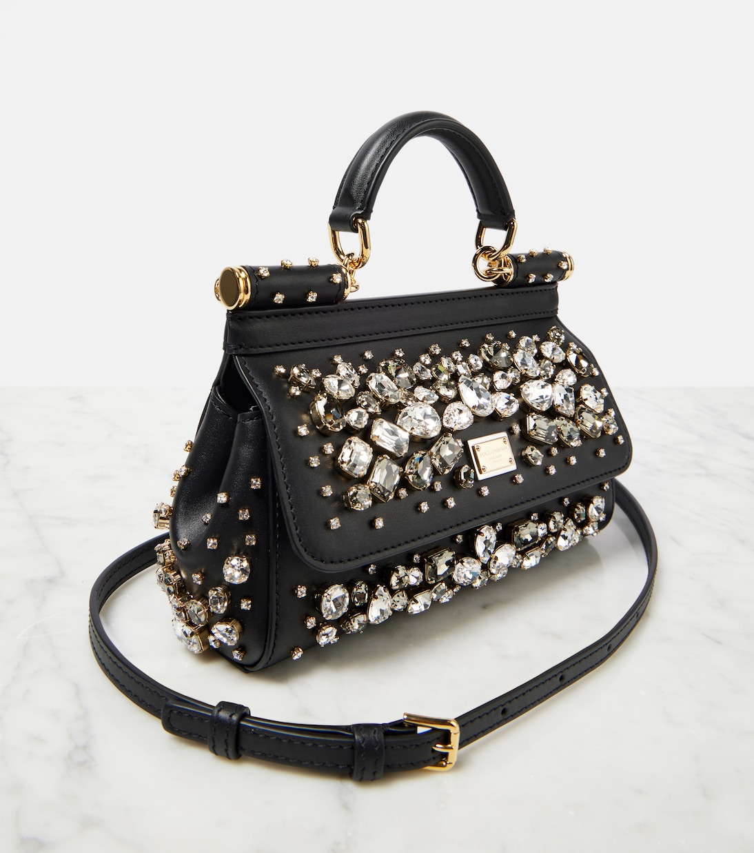 Cabas Sicily Small en cuir à ornements | Dolce&Gabbana