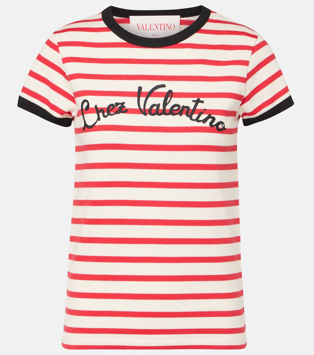 Camiseta Chez Valentino en jersey de algodón | Valentino
