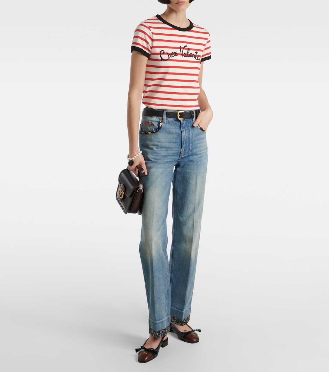 Camiseta Chez Valentino en jersey de algodón | Valentino
