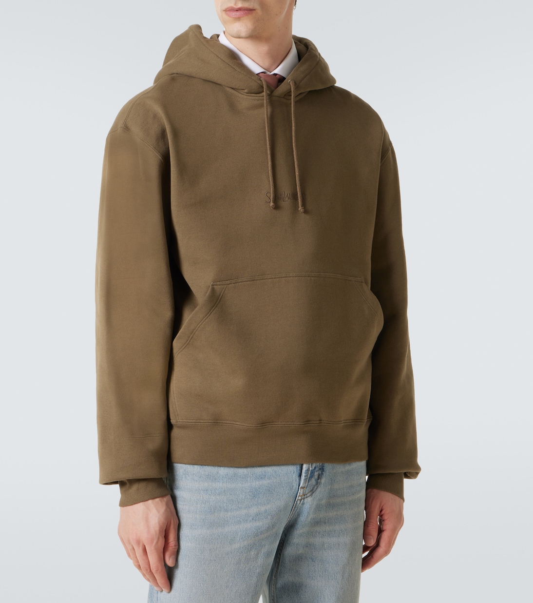 Felpa con cappuccio in cotone con logo | Saint Laurent