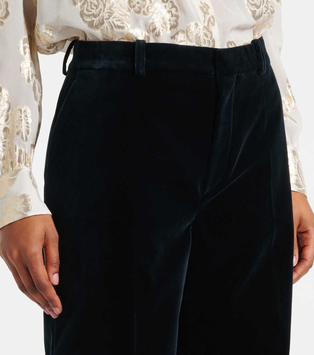 Cotton velvet flared pants | Chloé