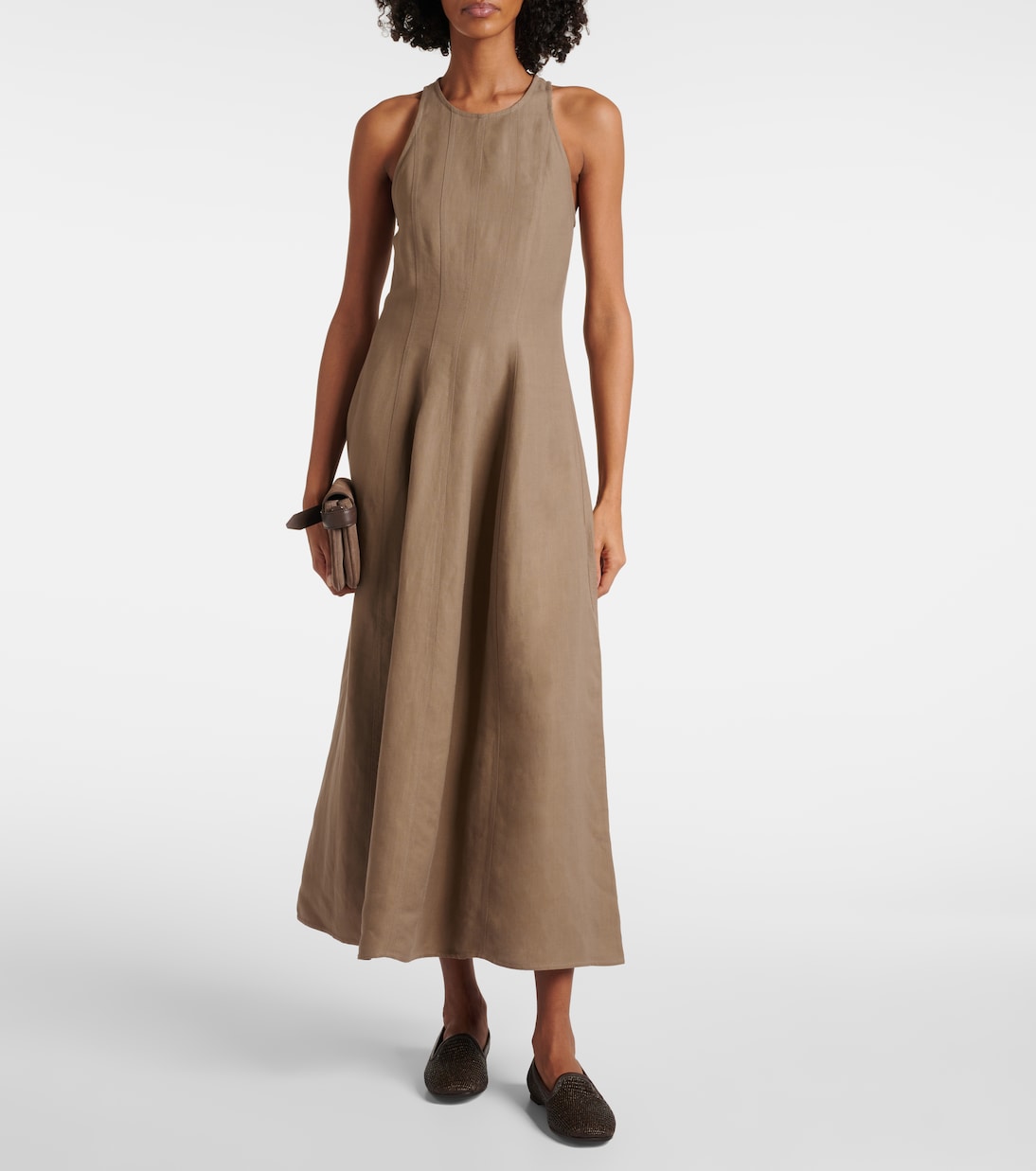 Abito midi in twill | Brunello Cucinelli