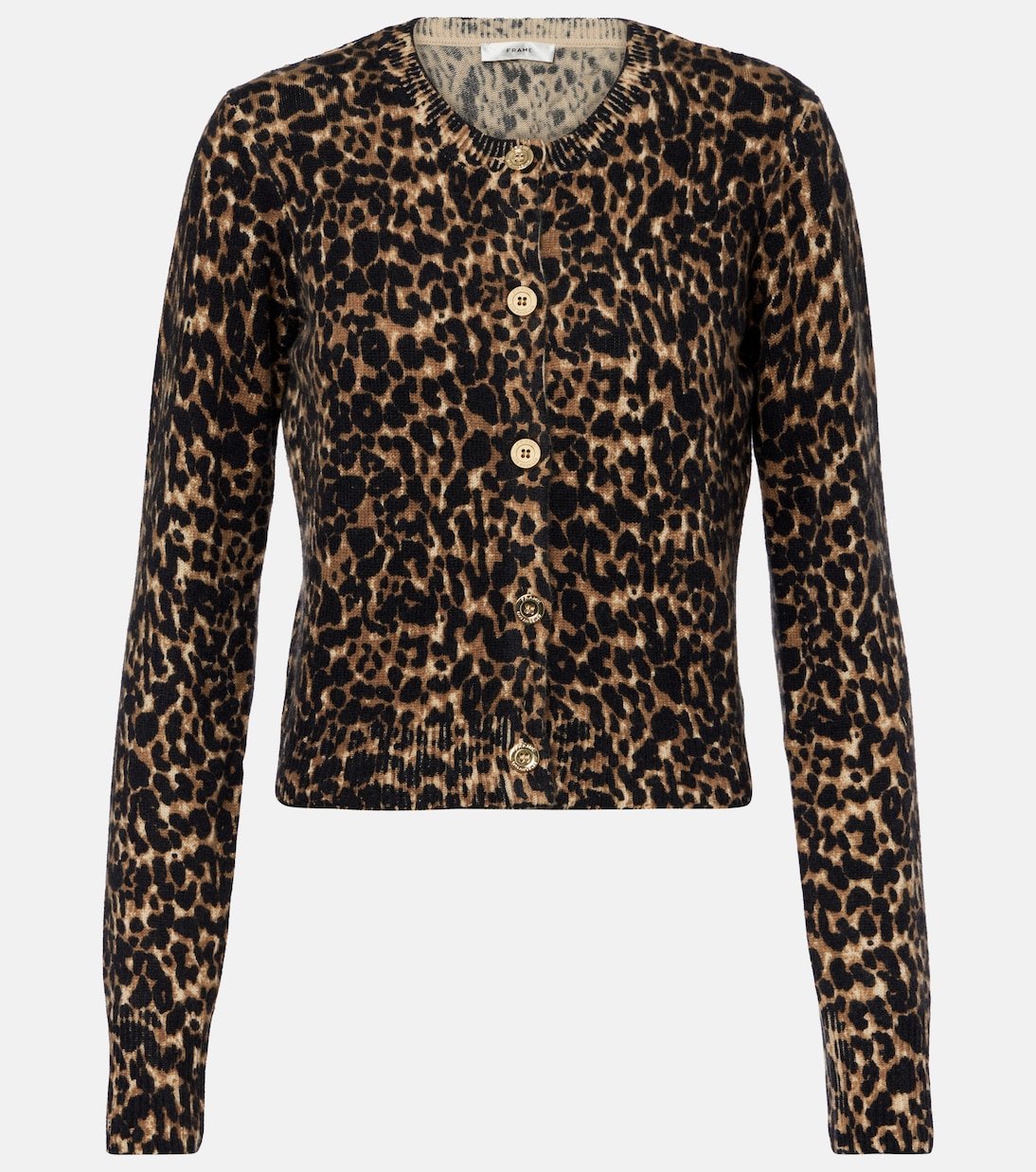 Leopard-print cashmere cardigan | Frame