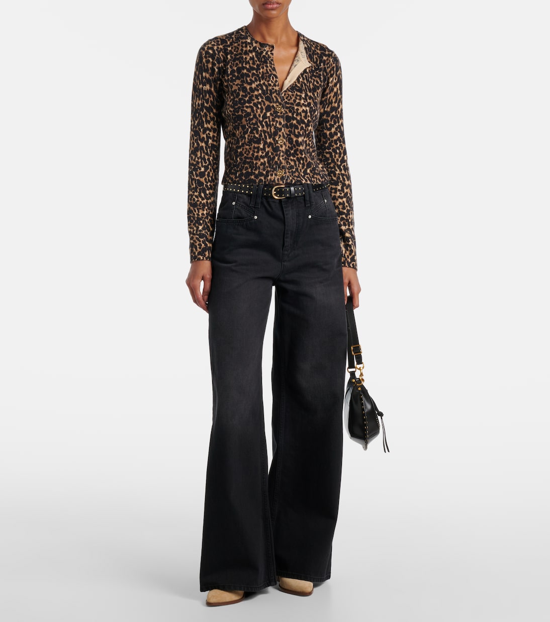 Leopard-print cashmere cardigan | Frame