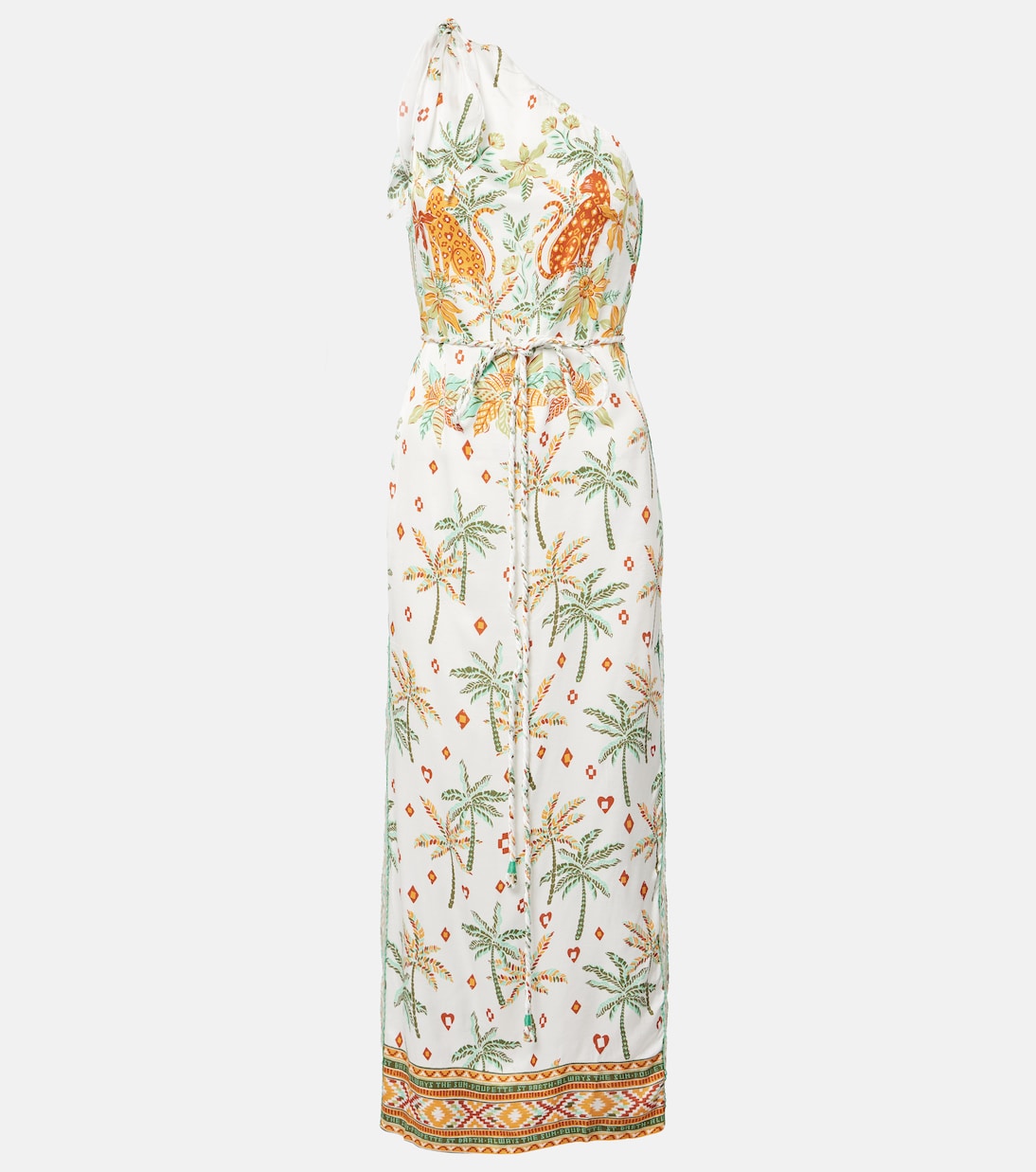 Isabelle printed one-shoulder kaftan | Poupette St Barth