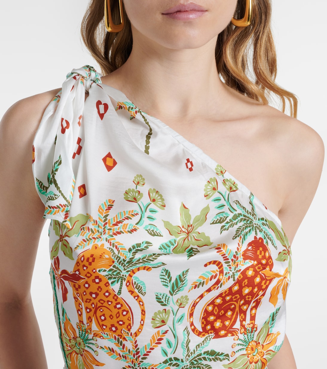 Isabelle printed one-shoulder kaftan | Poupette St Barth
