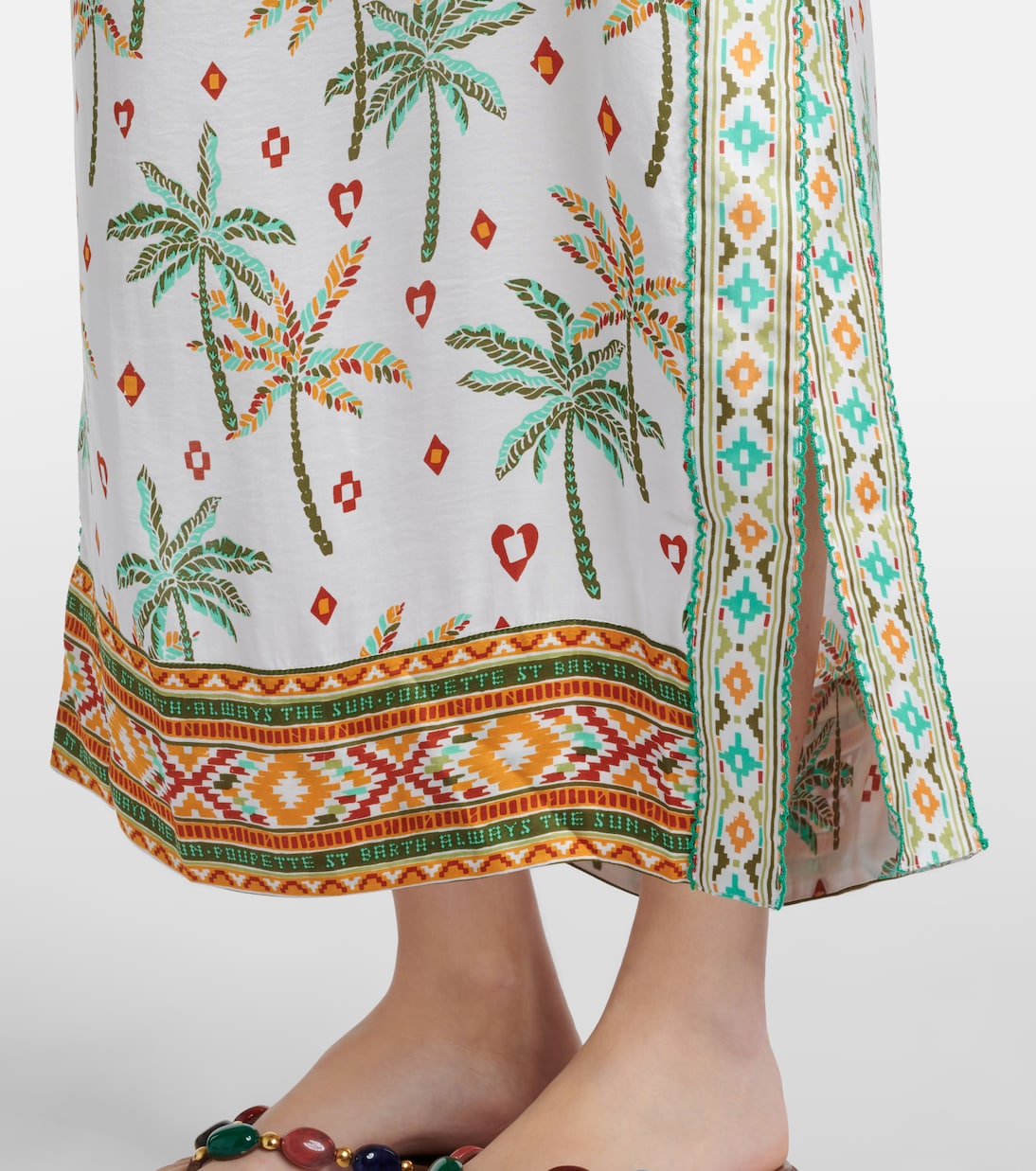 Isabelle printed one-shoulder kaftan | Poupette St Barth