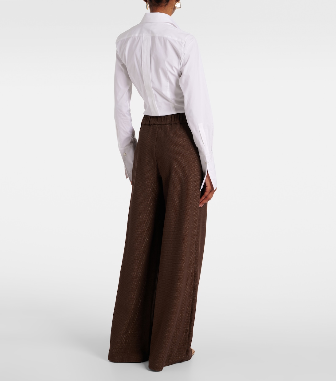 Pantaloni a gamba larga Aereo in misto cotone | Max Mara