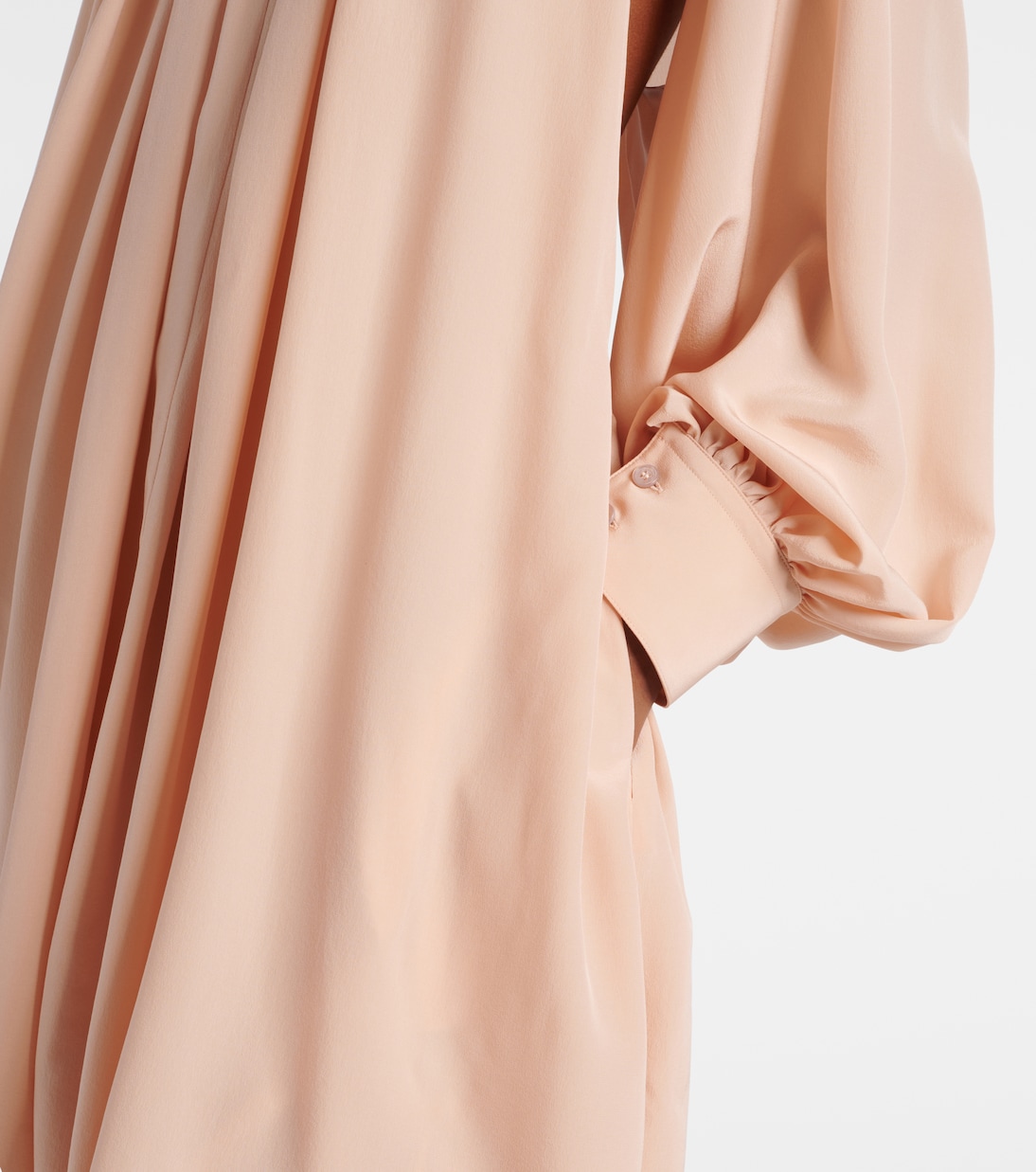 Gathered open-back silk chiffon minidress | Stella McCartney