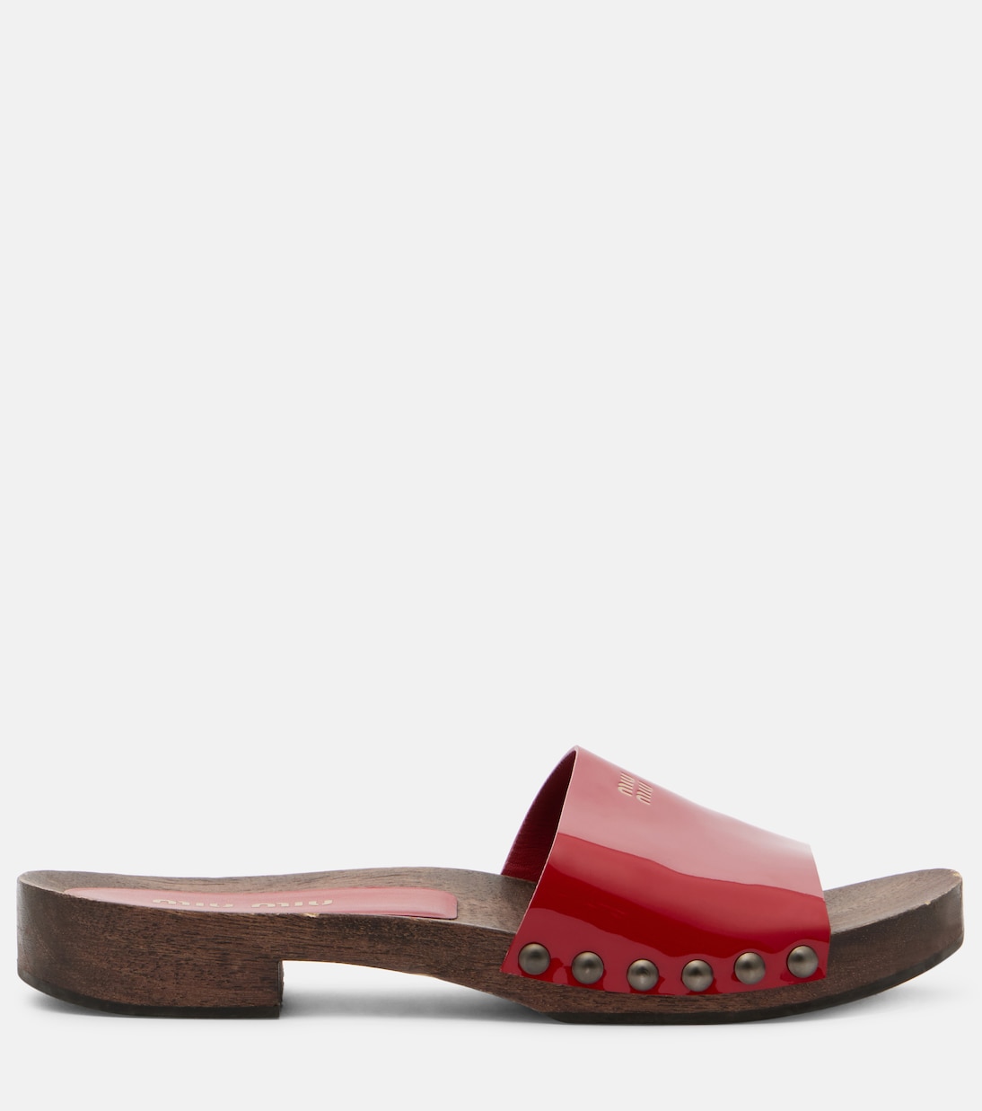 Pantoletten aus Lackleder | Miu Miu