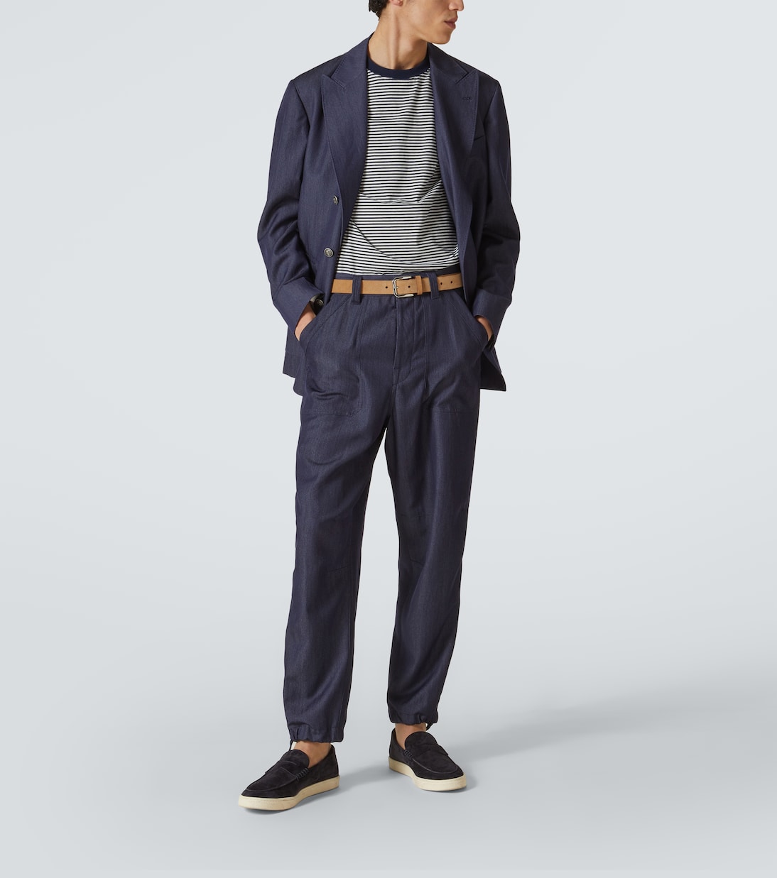 Pantalones rectos en mezcla de lana | Brunello Cucinelli