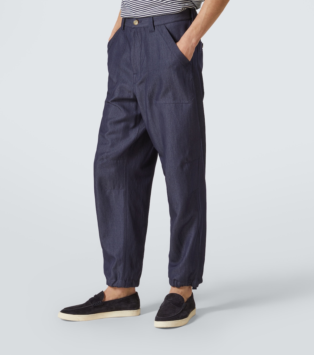 Pantalones rectos en mezcla de lana | Brunello Cucinelli
