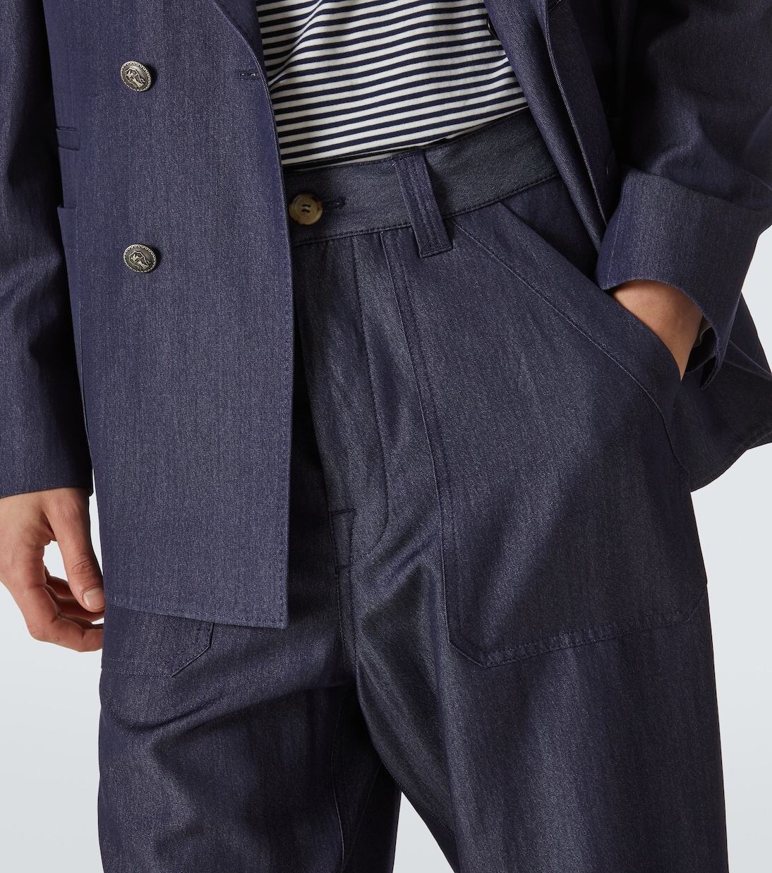 Pantalones rectos en mezcla de lana | Brunello Cucinelli