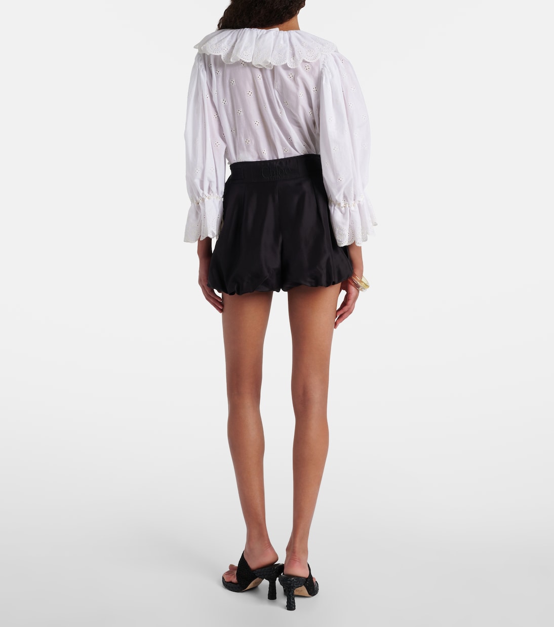 Shorts de seda habotai con cinturón | Chloé