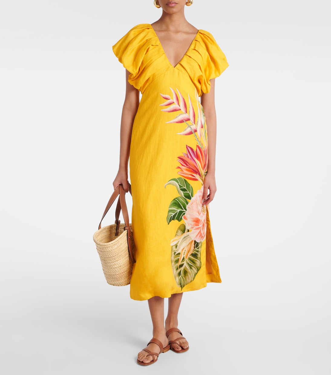 Abito midi Spring Awakening in lino | Farm Rio