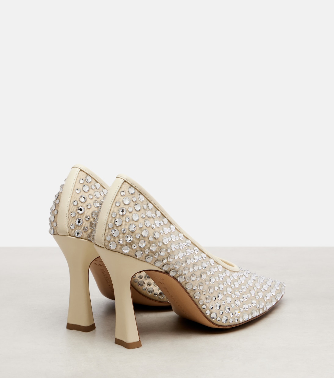 Sofia 90 crystal-embellished leather-trimmed pumps | Bottega Veneta