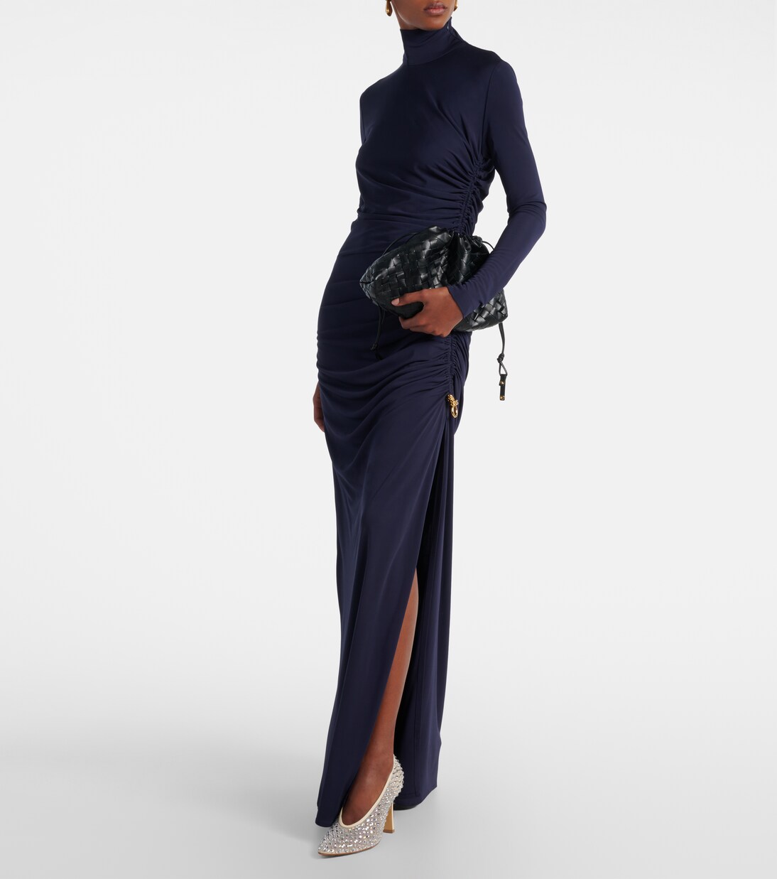 Sofia 90 crystal-embellished leather-trimmed pumps | Bottega Veneta