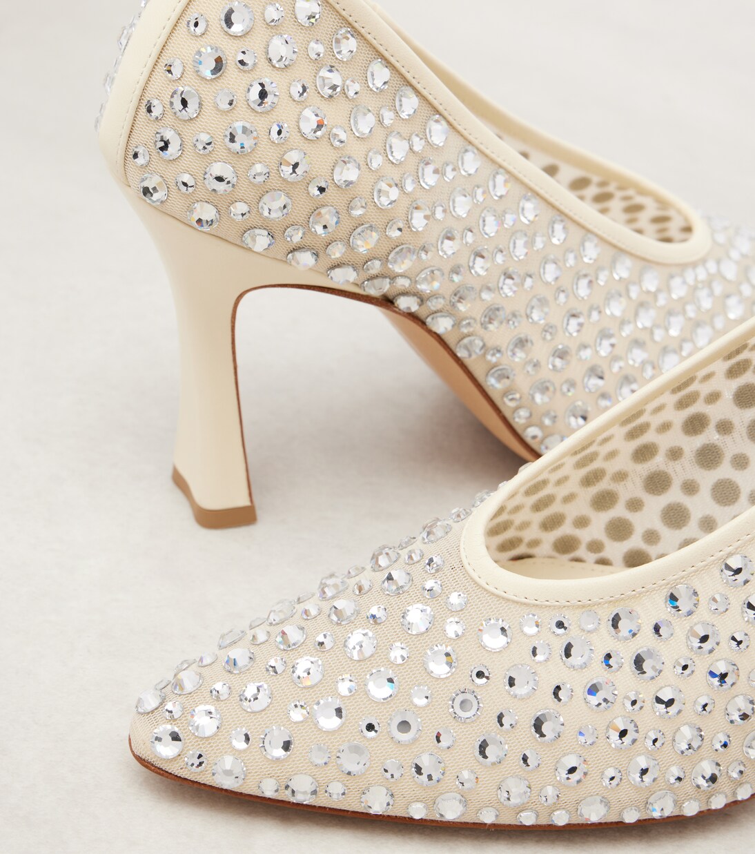 Sofia 90 crystal-embellished leather-trimmed pumps | Bottega Veneta
