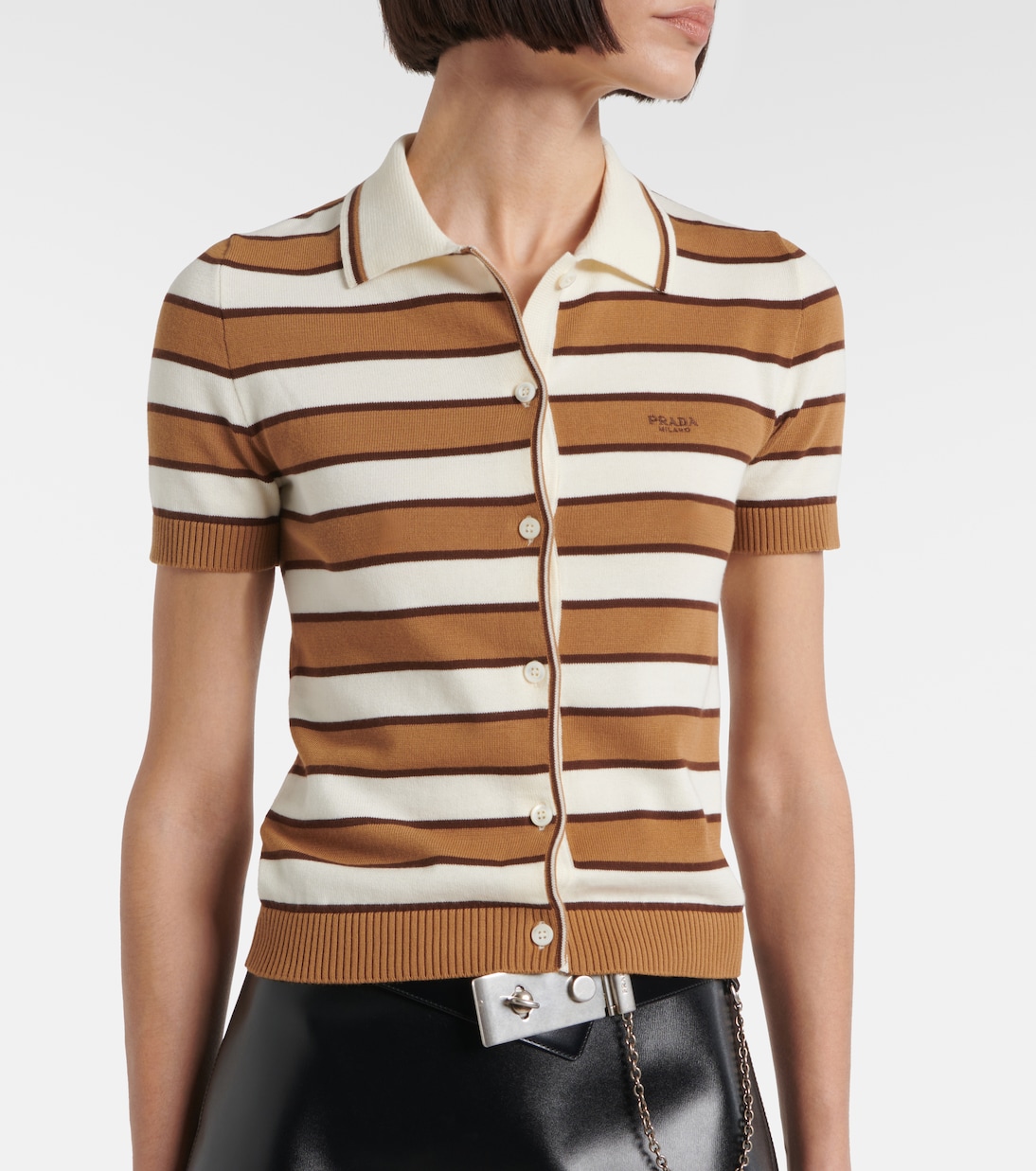 Top in maglia di cotone | Prada