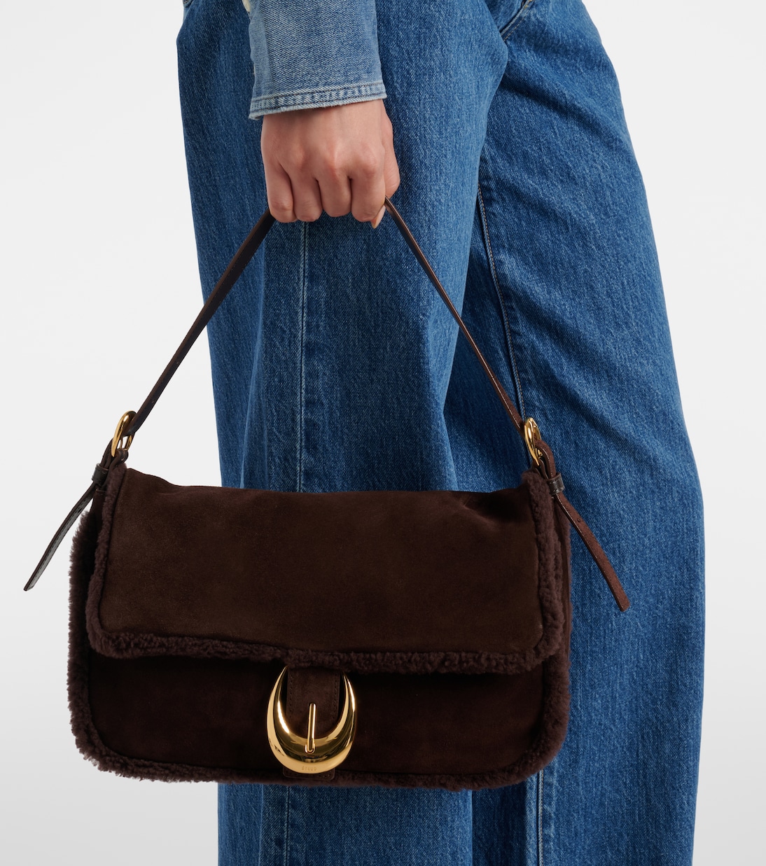 Harlow Medium suede shoulder bag | Staud