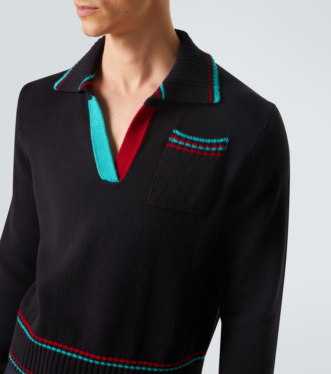 Cotton, cashmere, and wool polo sweater | JW Anderson