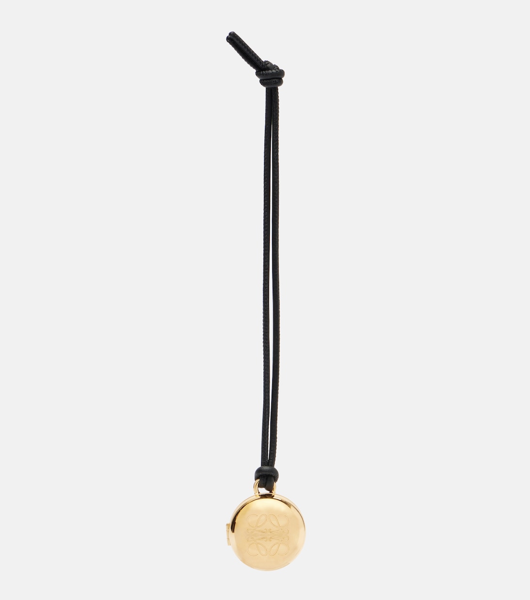 Pebble gold-plated leather bag charm | Loewe