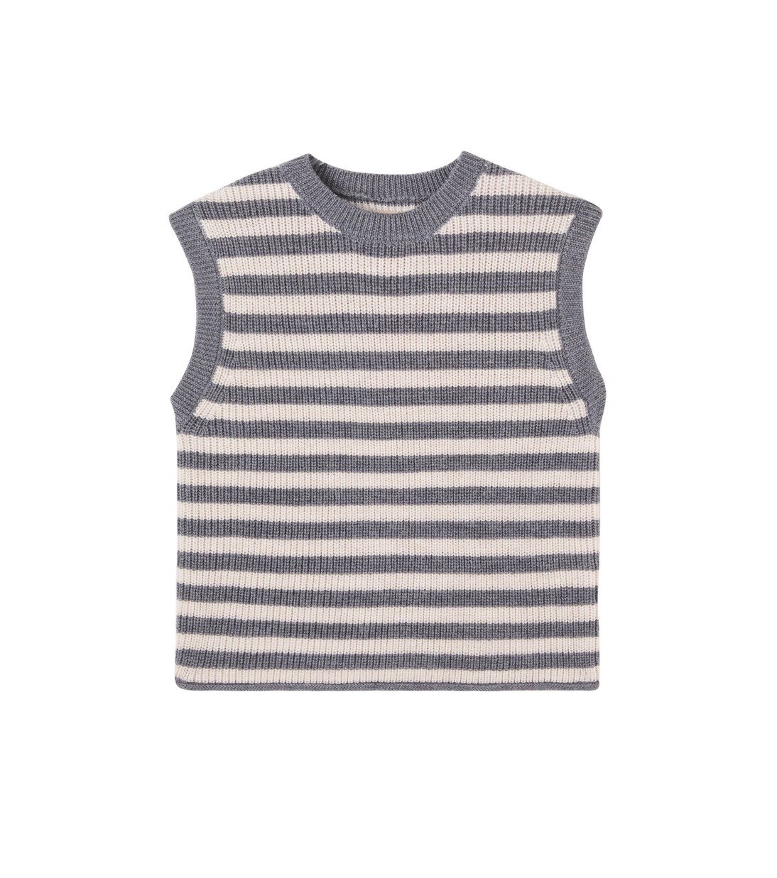 Ruby striped wool sweater vest | Wheat
