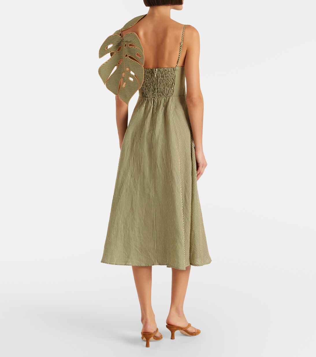 Midikleid Monstera aus Leinen | Farm Rio