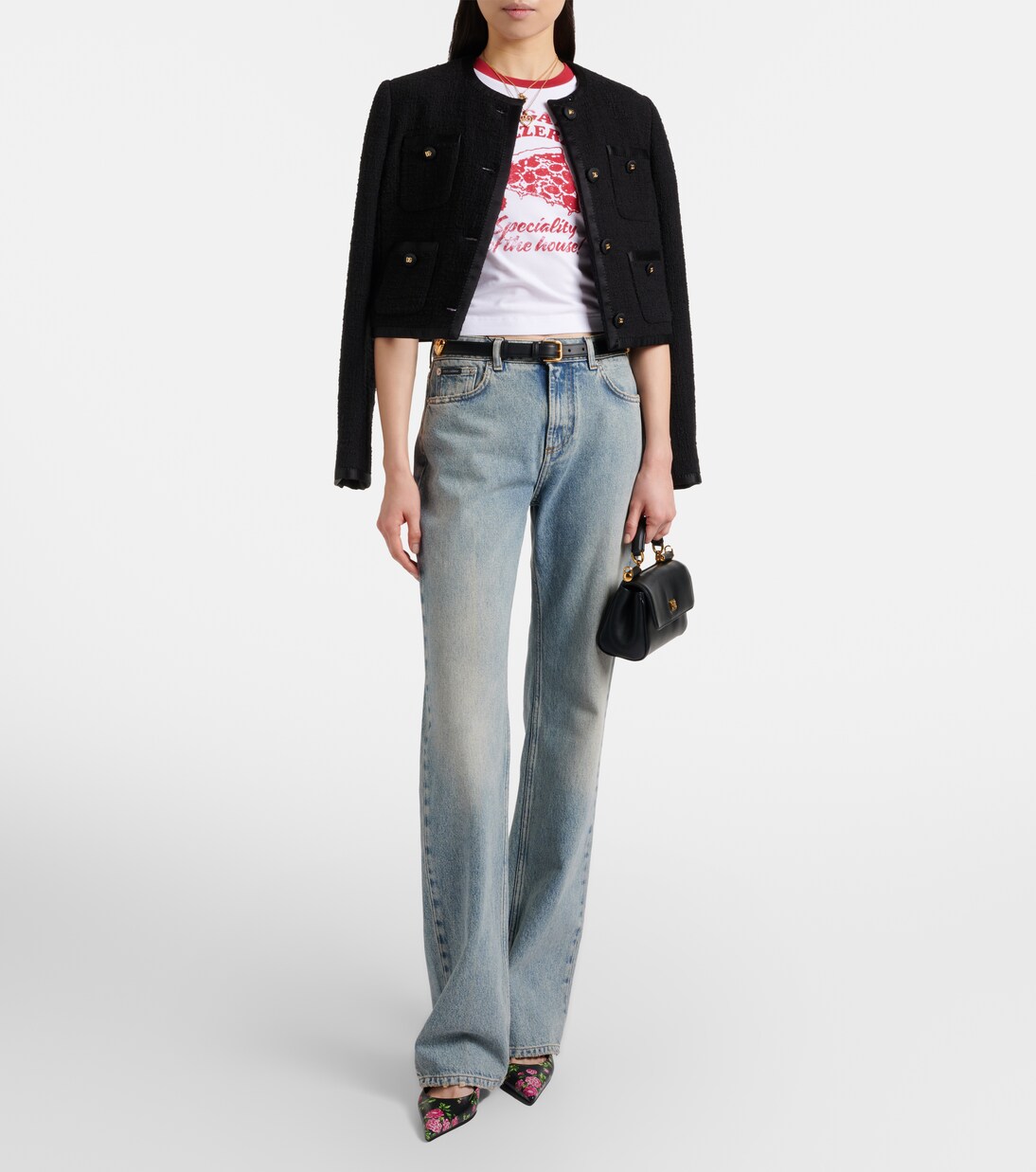 Printed cotton-blend jersey T-shirt | Dolce&Gabbana