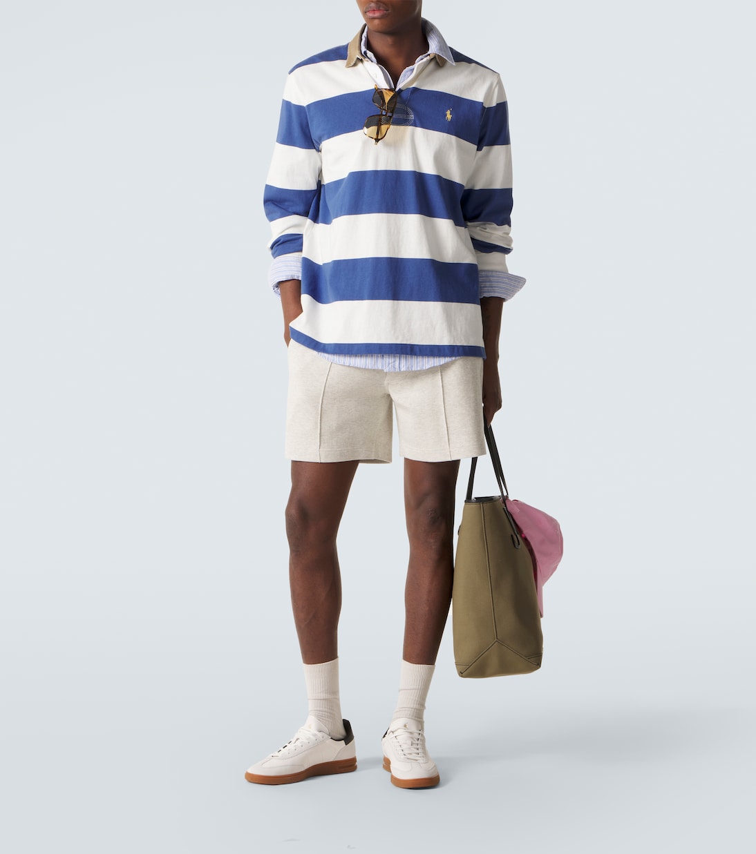 Suede-trimmed leather sneakers | Polo Ralph Lauren